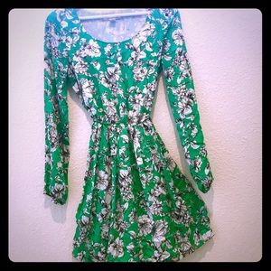 Green dress with white flowers